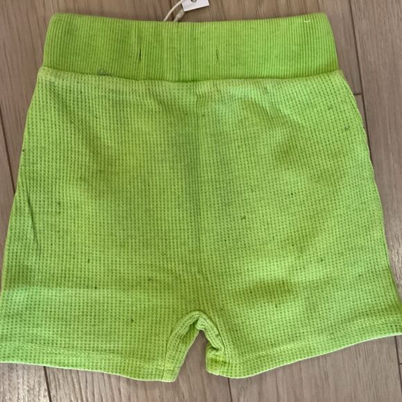 NWT. Baby Size 3 Mos Lime Green Waffle Shorts - Picture 6 of 7